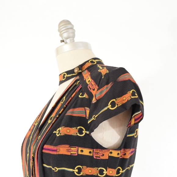 ❌SOLD❌Nanette Lepore High-Neck Belt-Buckle Mini Dress - Picture 2 of 7